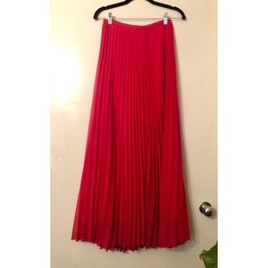 Red full length maxi skirt